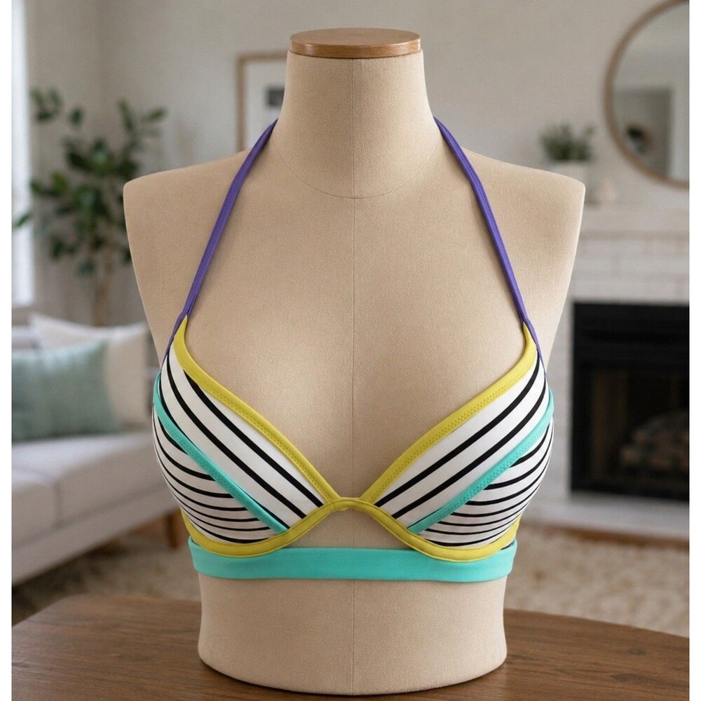 Victoria’s Secret Banded Hottie Multicolor Padded Underwire Bikini Top Size 36C